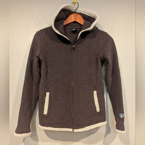 Kuhl Kids Chocolate Brown Sherpa-Trim Hooded Jacket